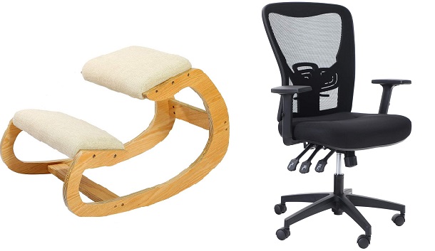 wooden, metal office chair