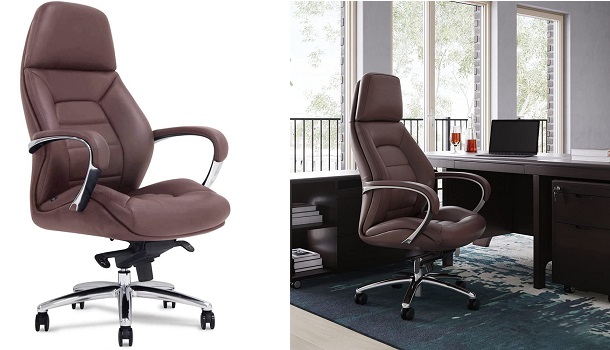 Gates Genuine Leather Aluminum Base High Back Executive Chair revieww