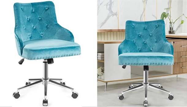 Giantex Modern Home Office Chair, Tufted Velvet review
