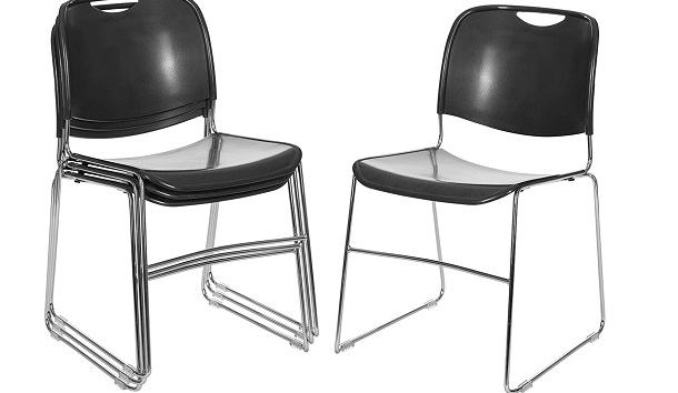 OEF Furnishings Ultra-Compact Plastic Stack Chair, Black review
