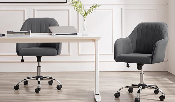 Yaheetech Modern Velvet Desk Chair Soft Height review