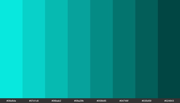 shades of turquoise
