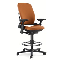 Steelcase Leap Office Stool - Orange with Black Base picks