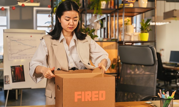 fired woman