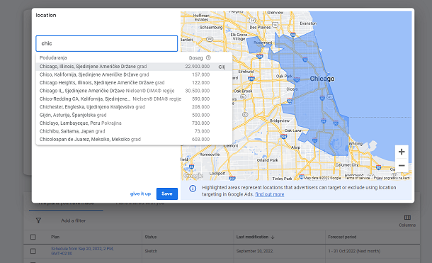 Set Location In Keyword Planner